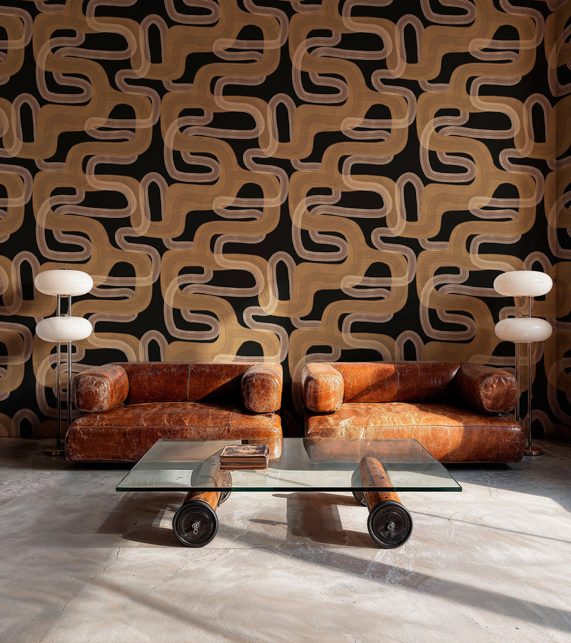 Pipelines Stone Urban Tribe Wallpaper by Tres Tintas