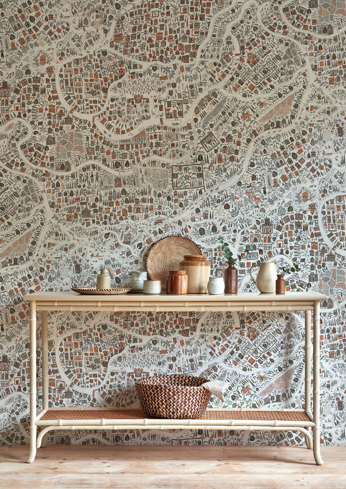 LW 359 670 Utopia Satsuma Soot Wallpaper by Lewis & Wood