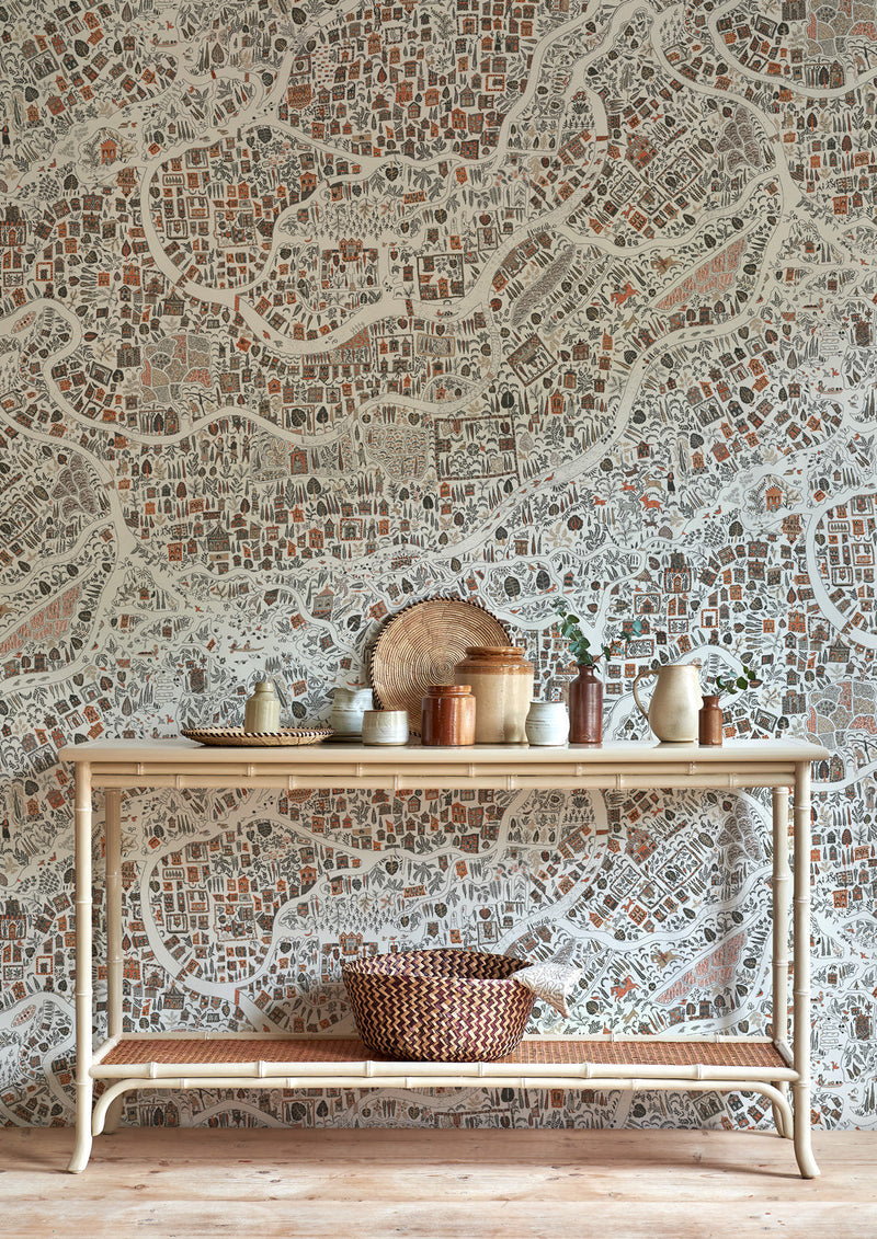 LW 359 670 Utopia Satsuma Soot Wallpaper by Lewis & Wood