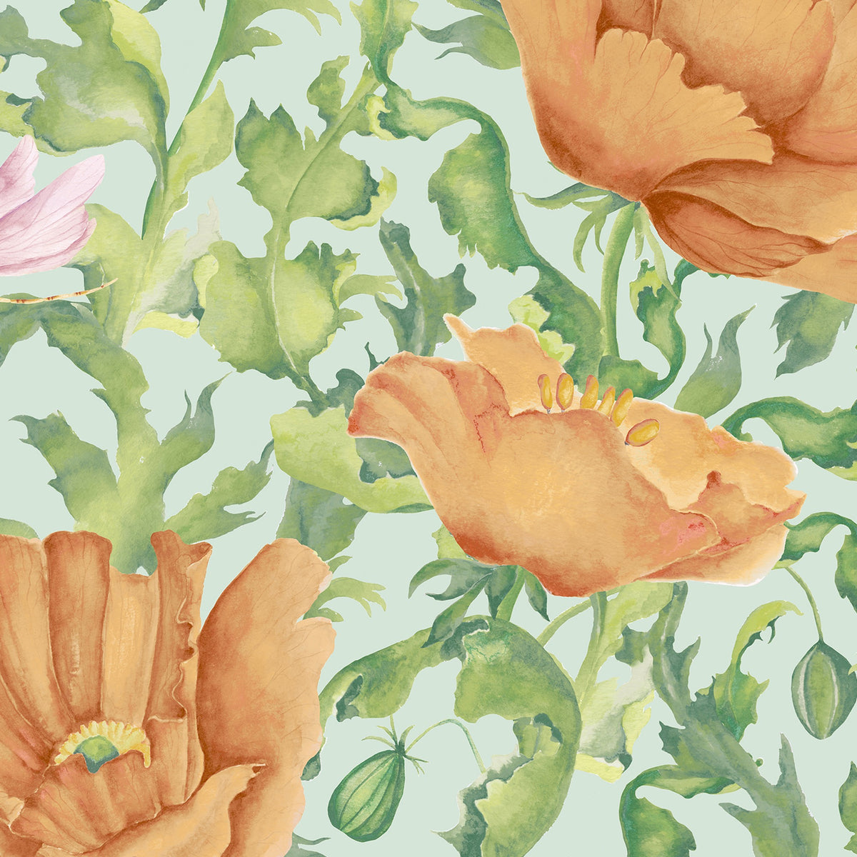 Valeria Tangerine Wallpaper by Voyage Maison | VALERIA/WPO/TAN