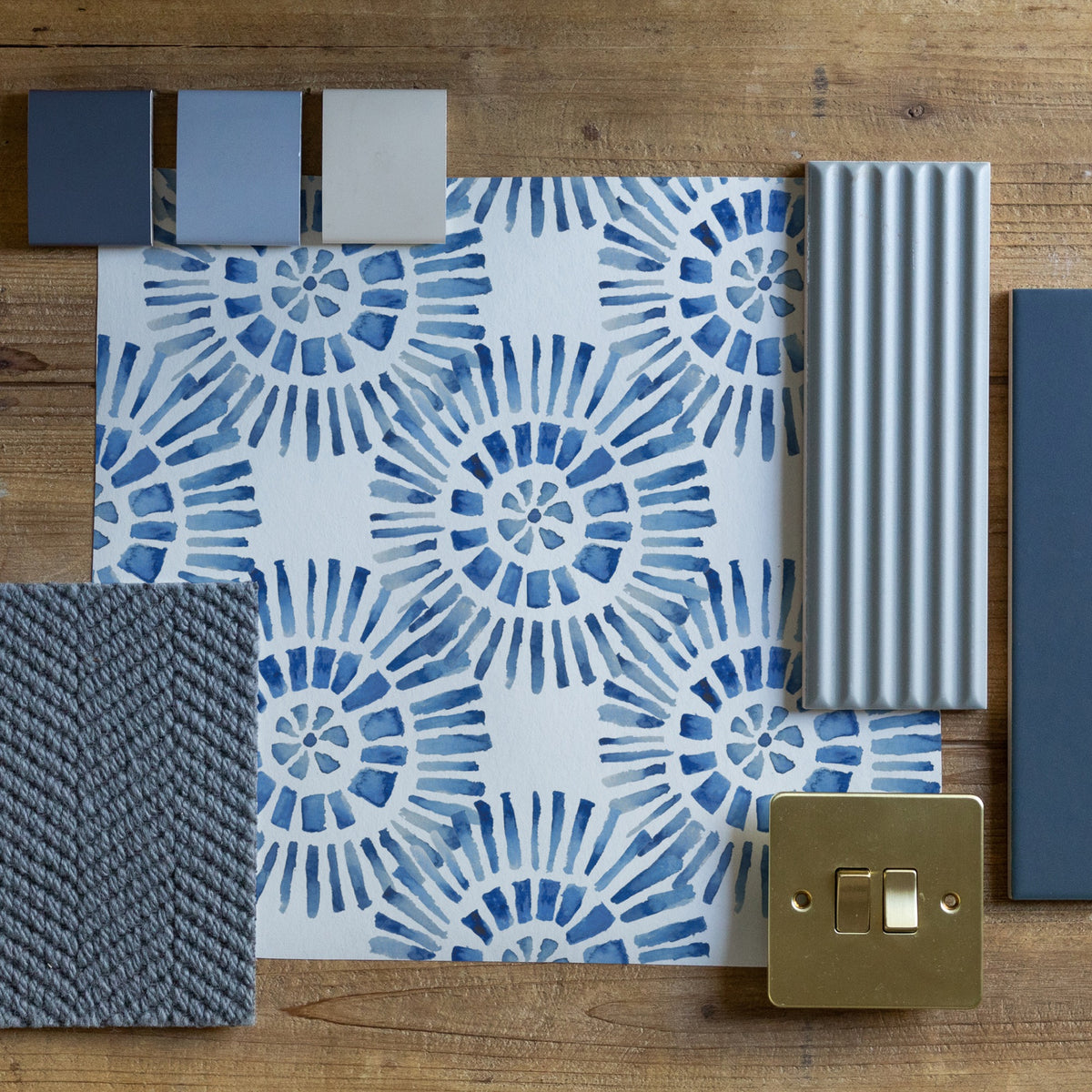 Vali Denim Country Folk Wallpaper by Voyage Maison | VALI/WPO/DEN