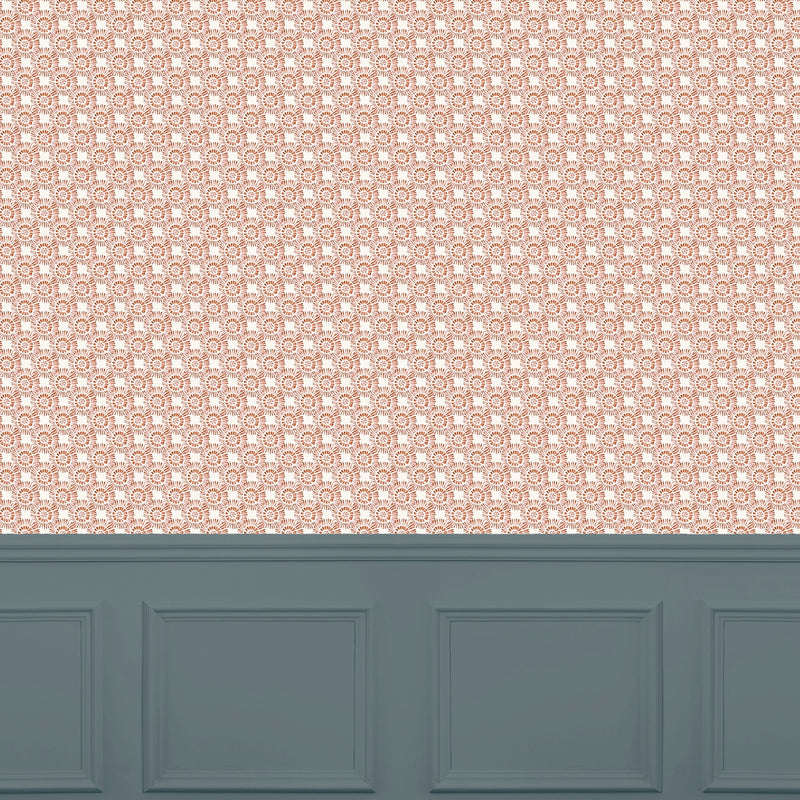 Vali Terracotta Country Folk Wallpaper by Voyage Maison | VALI/WPO/TER