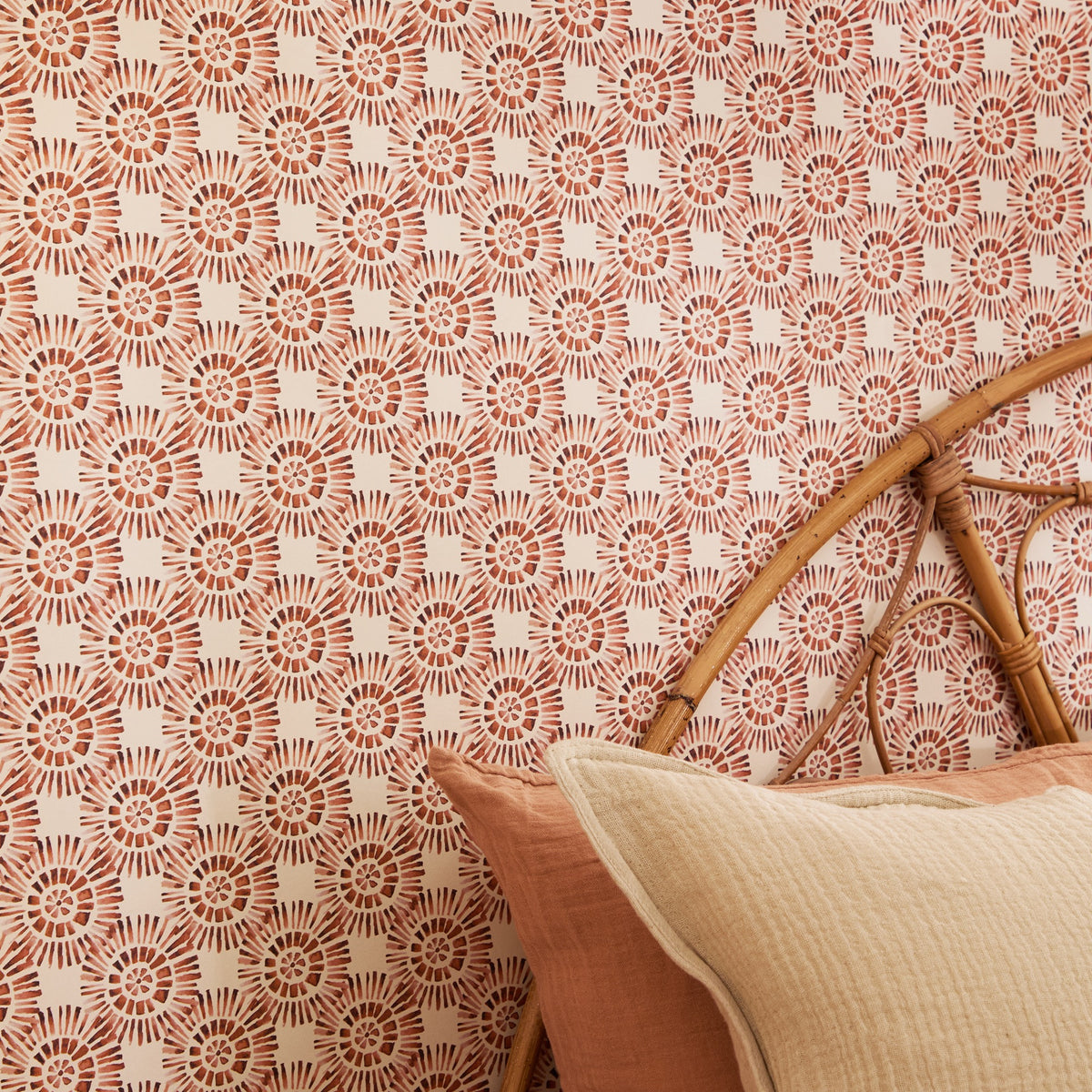 Vali Terracotta Country Folk Wallpaper by Voyage Maison | VALI/WPO/TER