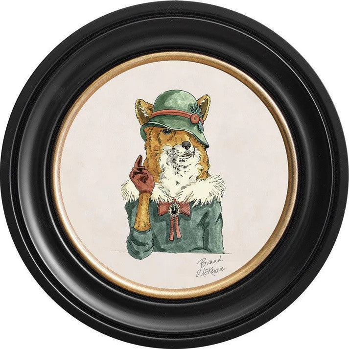 Happy Hour Vixen on Chalk White Framed Art Prints by Brand McKenzie