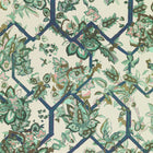 W-CT-MG-IER-24-85 Creeping Trellis Ice Emerald Rose Wallpaper by Parker & Jules