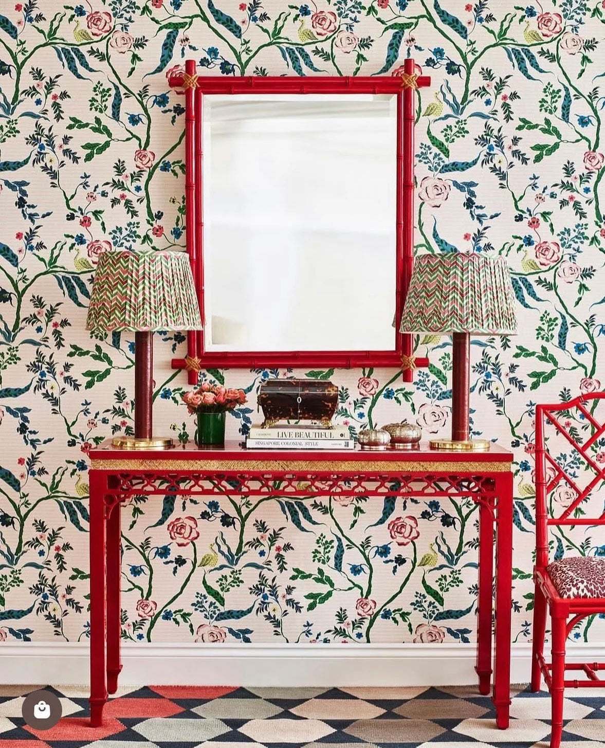 Eversley Jade Rose Wallpaper by Parker & Jules