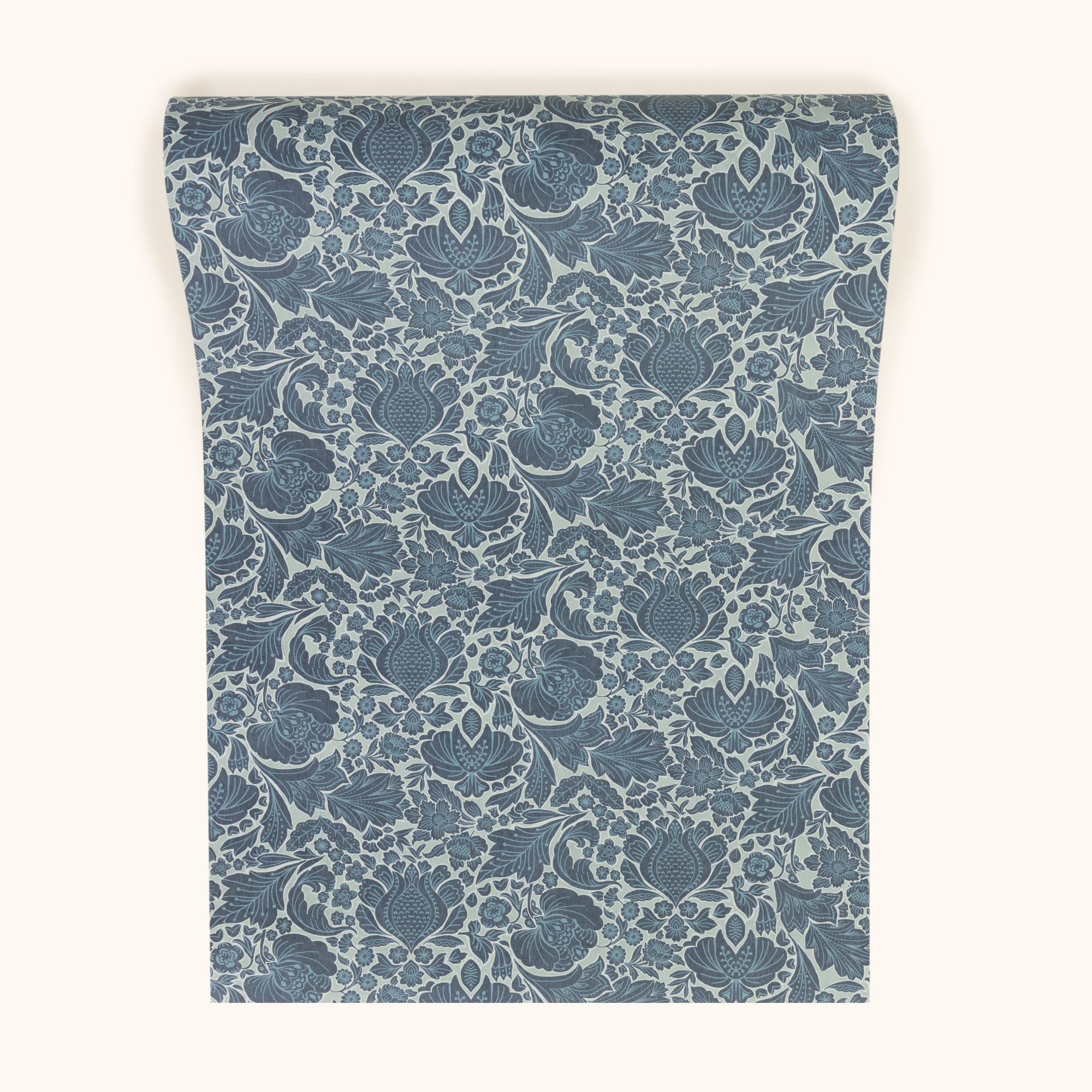 W-FF-CO-DB-24-70 Folk Floral Day Blue Wallpaper by Parker & Jules