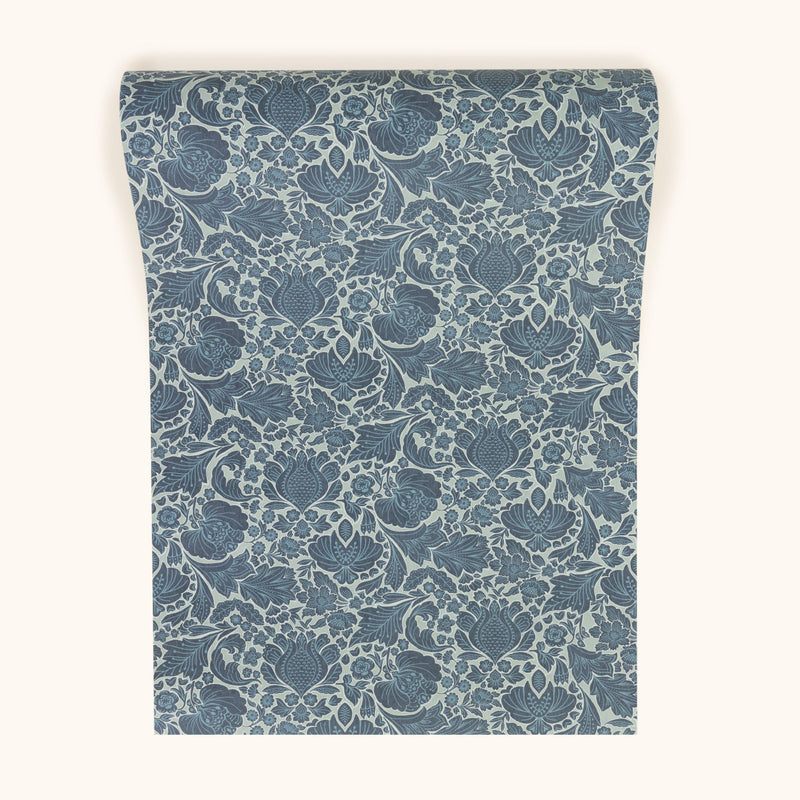 W-FF-CO-DB-24-70 Folk Floral Day Blue Wallpaper by Parker & Jules