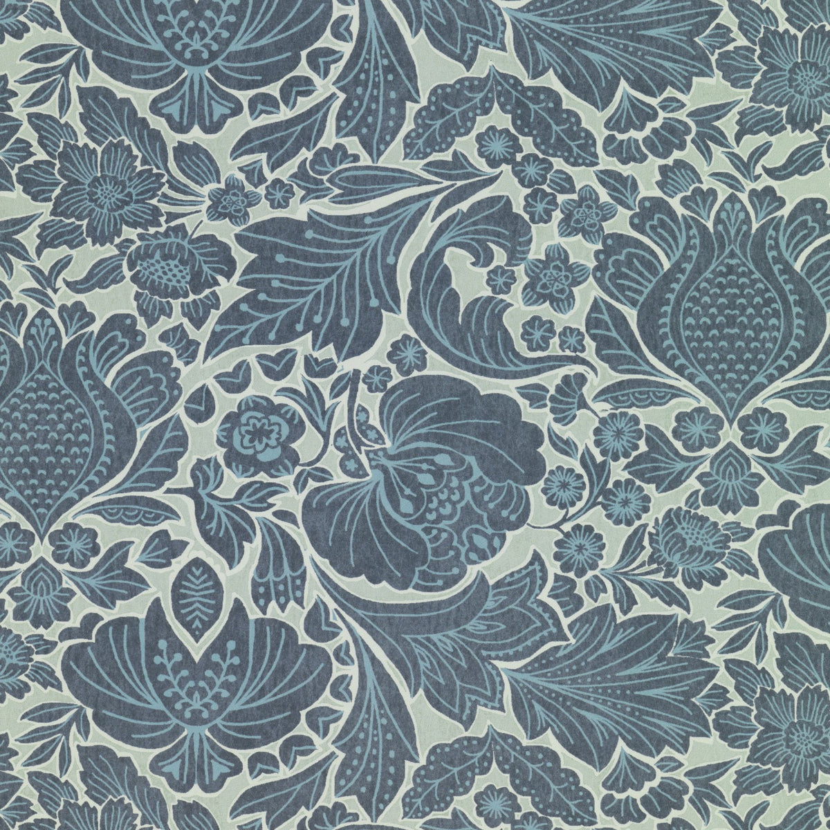 Folk Floral Day Blue Wallpaper by Parker & Jules