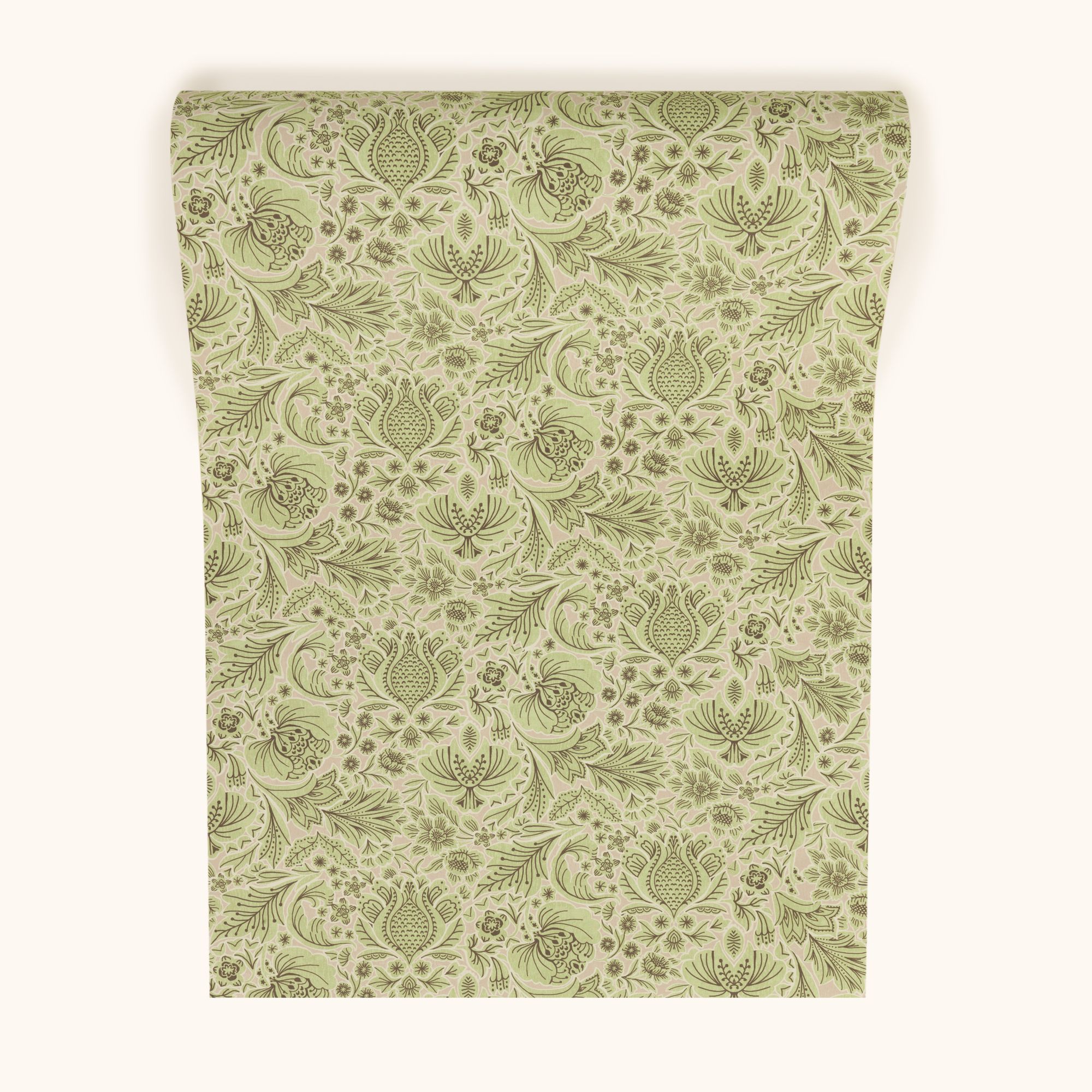 W-FF-CO-PI-24-70 Folk Floral Pistachio Wallpaper by Parker & Jules