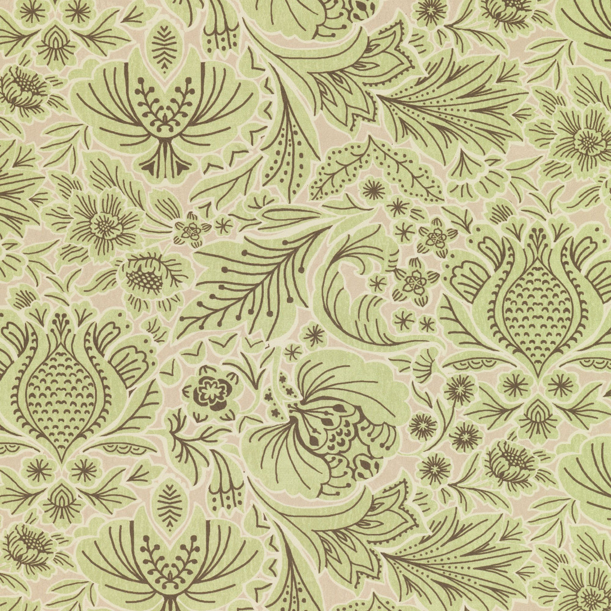 Folk Floral Pistachio Wallpaper by Parker & Jules