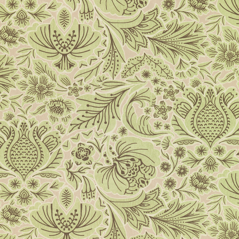 W-FF-CO-PI-24-70 Folk Floral Pistachio Wallpaper by Parker & Jules