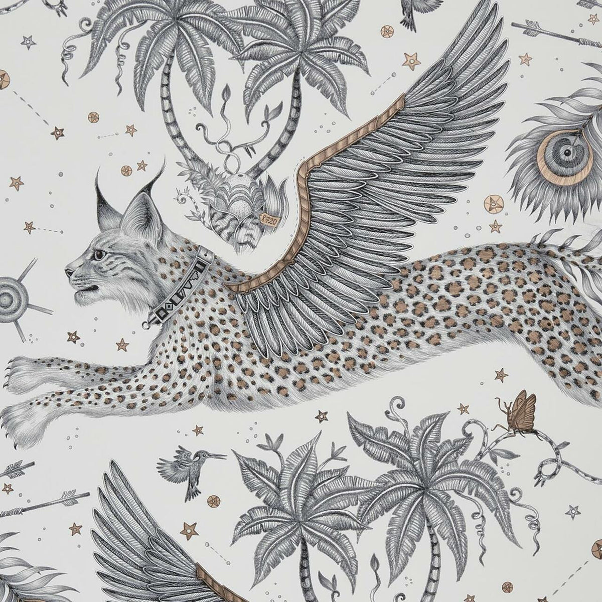 Lynx Wilderie by Emma J Shipley Wallpaper by Clarke & Clarke