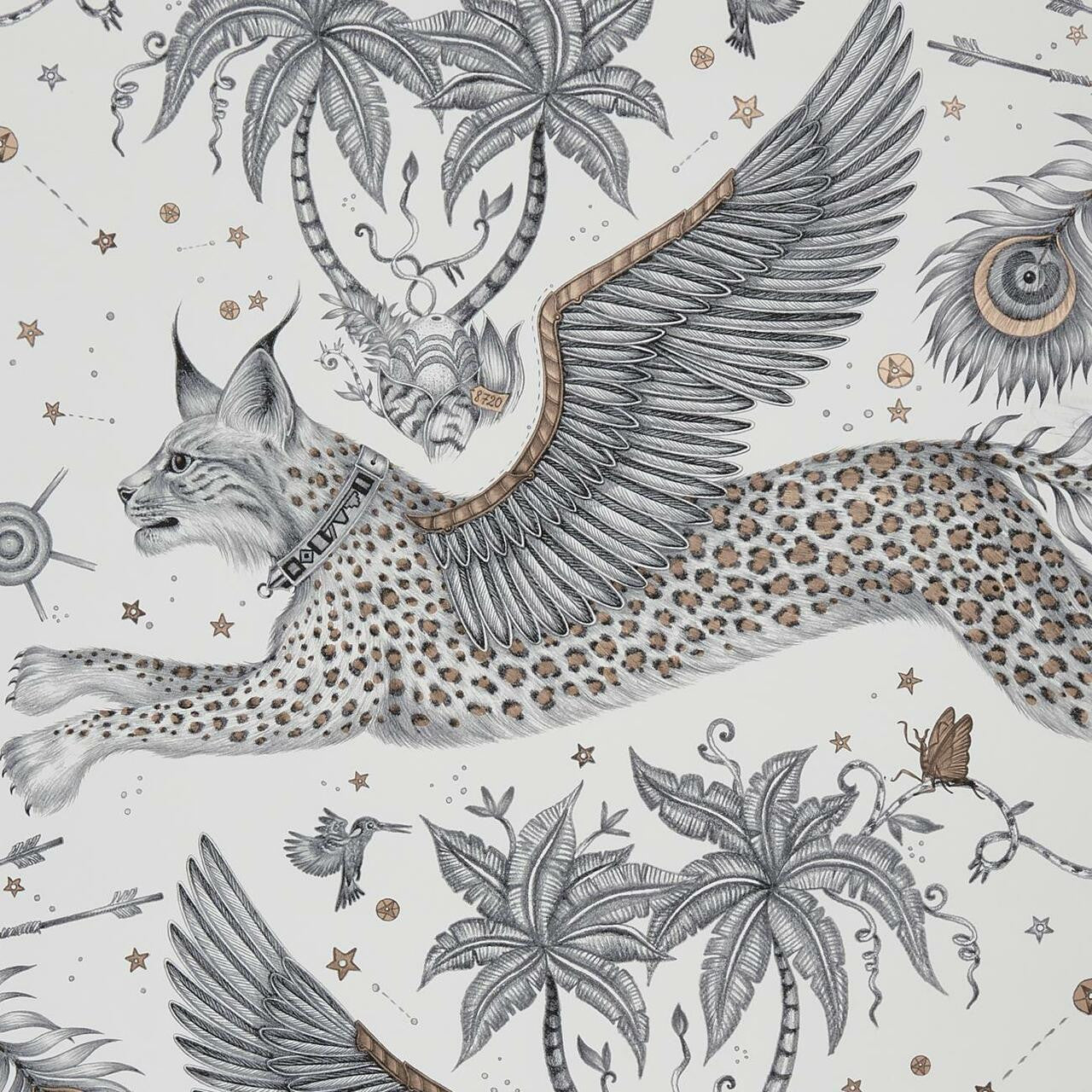 W0118/04 Lynx Wilderie by Emma J Shipley Wallpaper by Clarke & Clarke