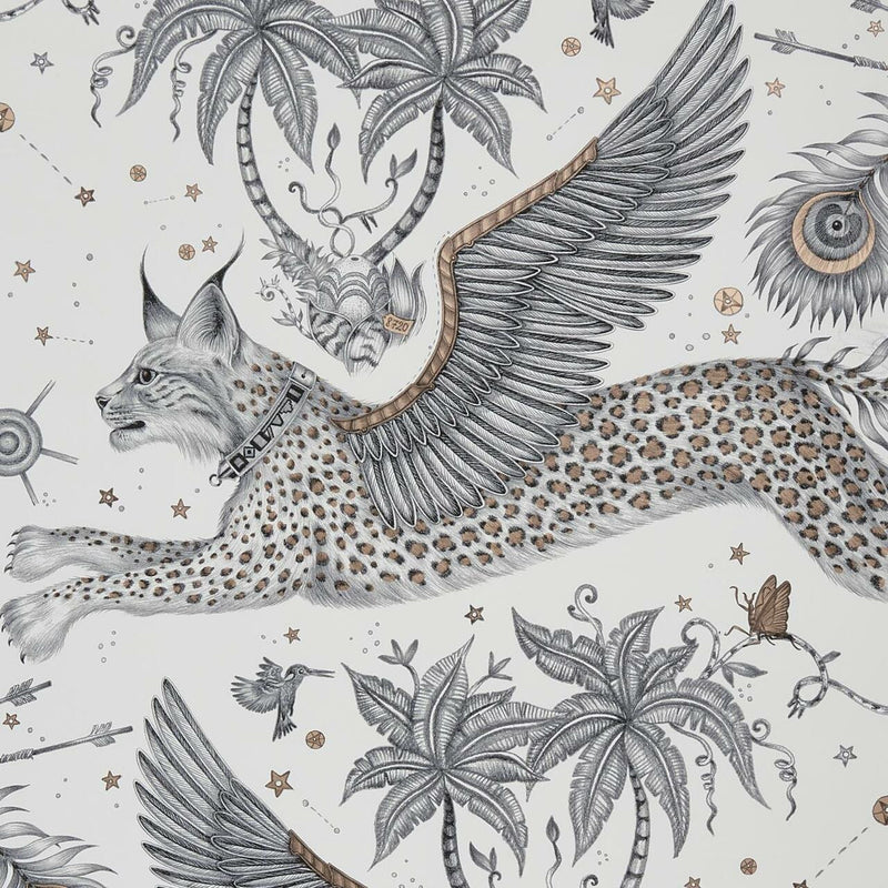 W0118/04 Lynx Wilderie by Emma J Shipley Wallpaper by Clarke & Clarke