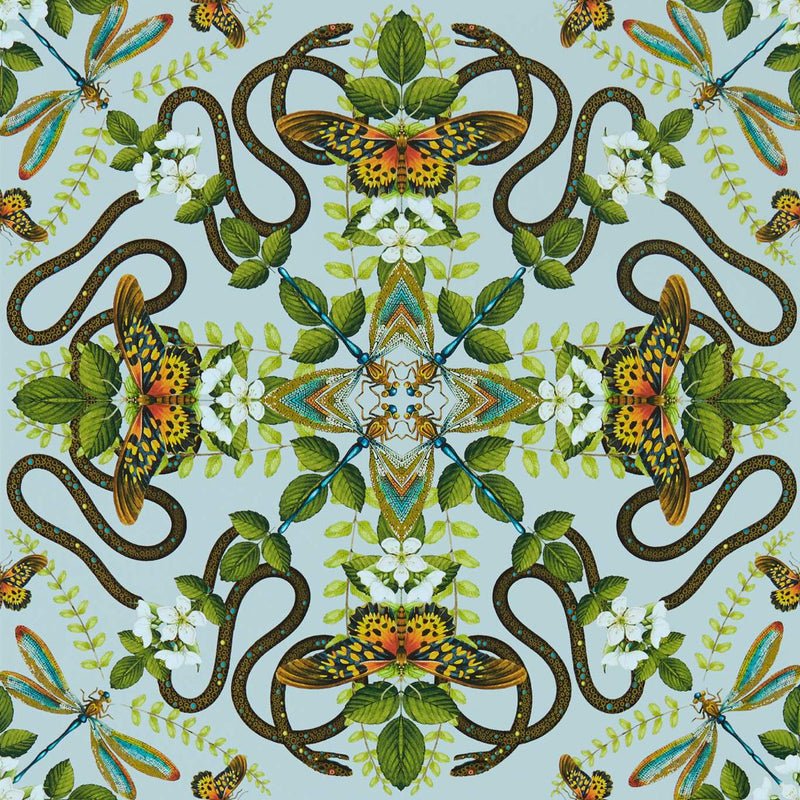 W0129/04 Smoke Emerald Forest Botanical Wonders Wedgwood Wallpaper by Clarke & Clarke