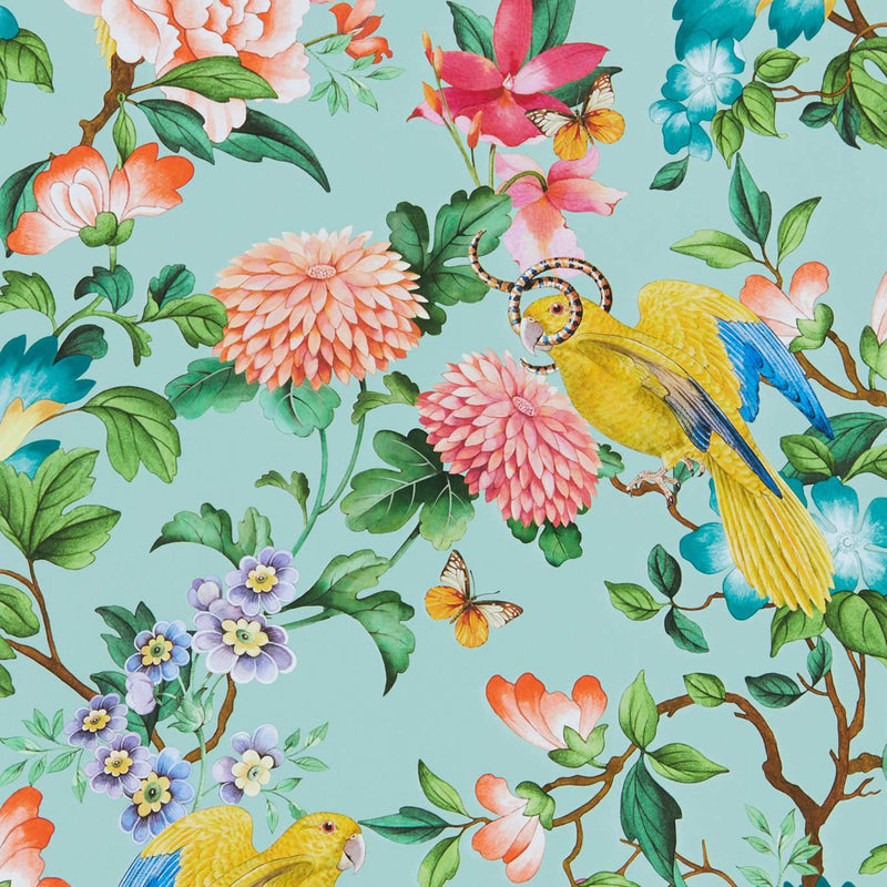 W0130/03 Mineral Golden Parrot Botanical Wonders Wedgwood Wallpaper by Clarke & Clarke