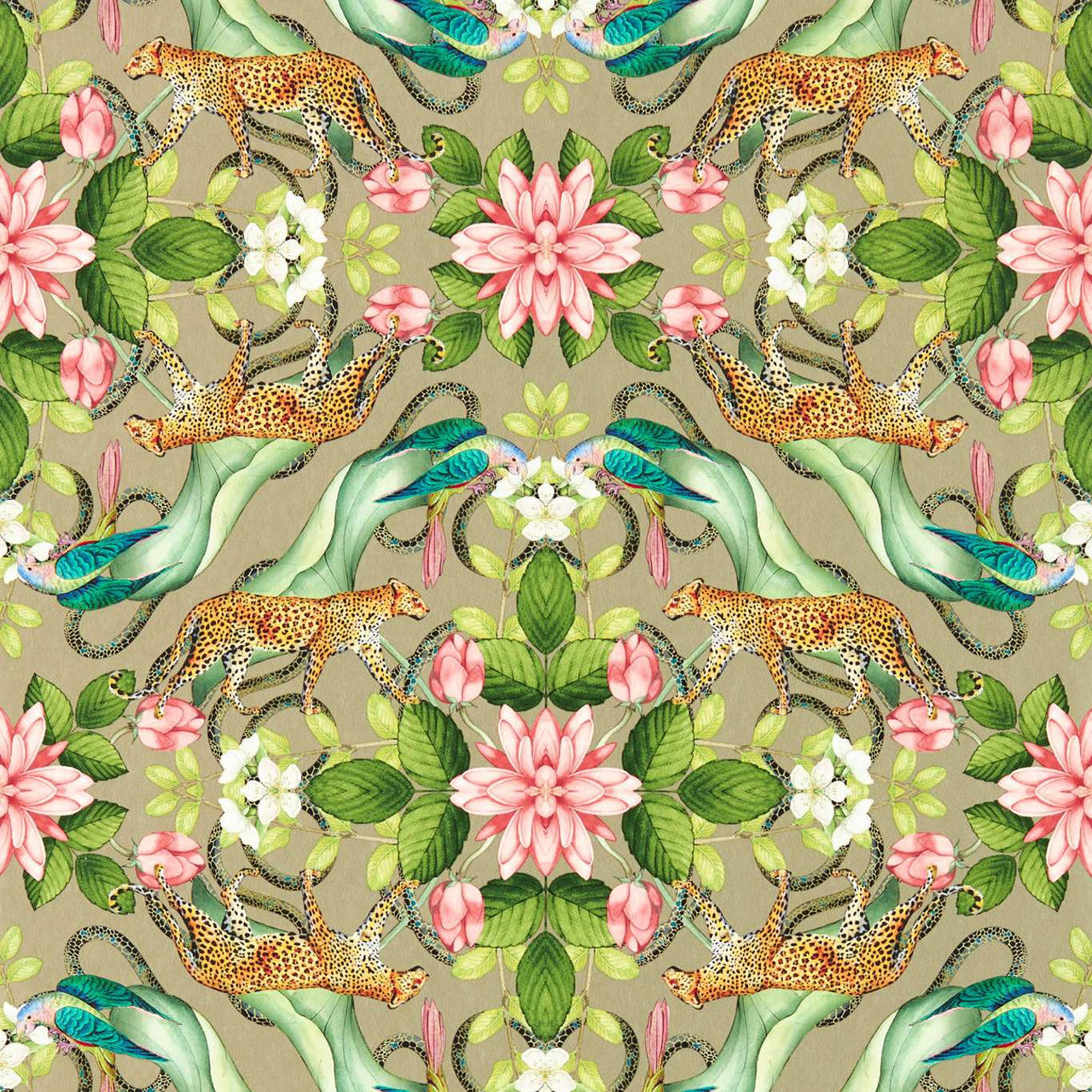 W0131/03 Gilver Menagerie Botanical Wonders Wedgwood Wallpaper by Clarke & Clarke