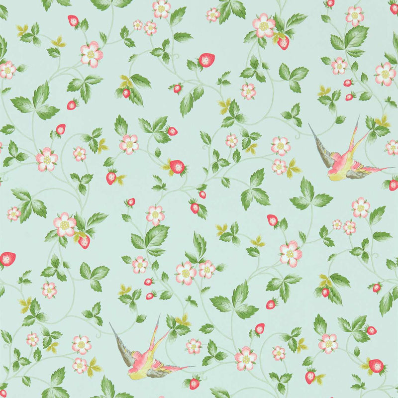 W0135/02 Dove Wild Strawberry Botanical Wonders Wedgwood Wallpaper by Clarke & Clarke