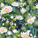 Midnight Waterlily Botanical Wonders Wedgwood Wallpaper by Clarke & Clarke