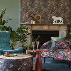W0140/01 Congo Exotica 2 Amethyst/Emerald Wallpaper by Clarke & Clarke