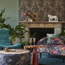 W0140/01 Congo Exotica 2 Amethyst/Emerald Wallpaper by Clarke & Clarke