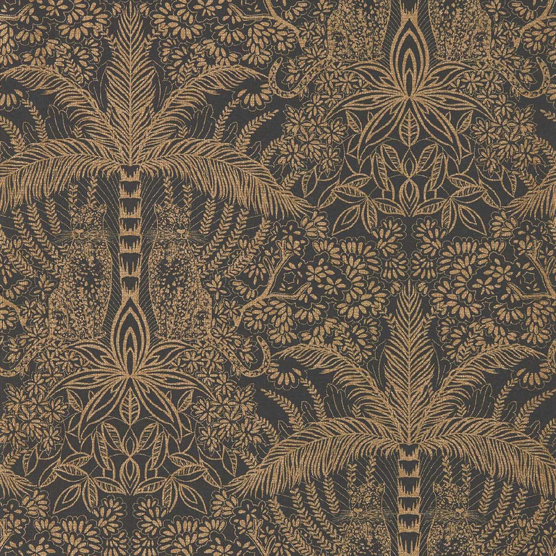 W0141/01 Leopardo Exotica 2 Antique/Noir Wallpaper by Clarke & Clarke