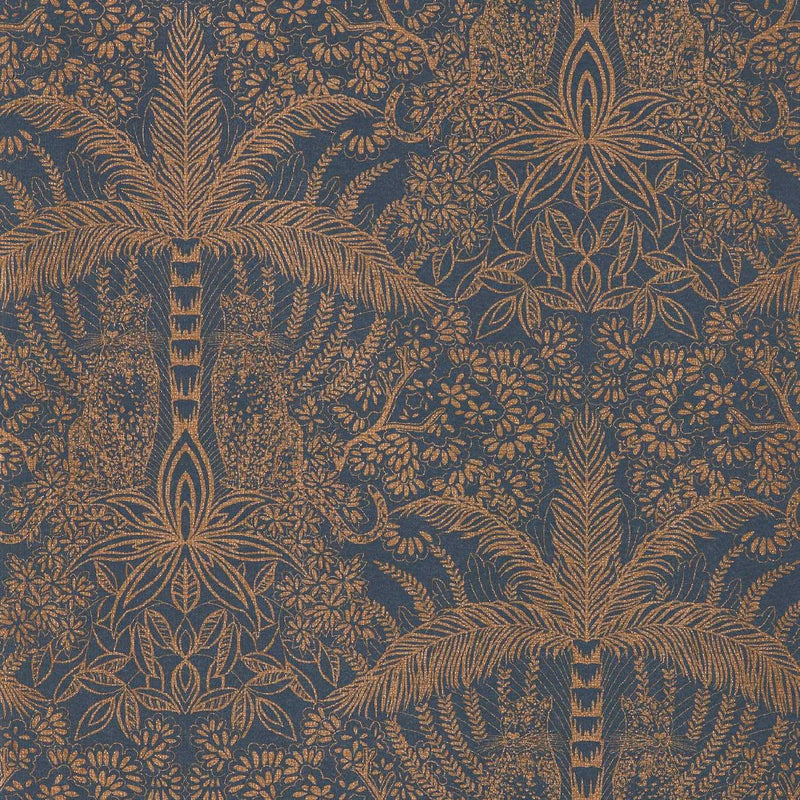 W0141/02 Leopardo Exotica 2 Copper/Midnight Wallpaper by Clarke & Clarke