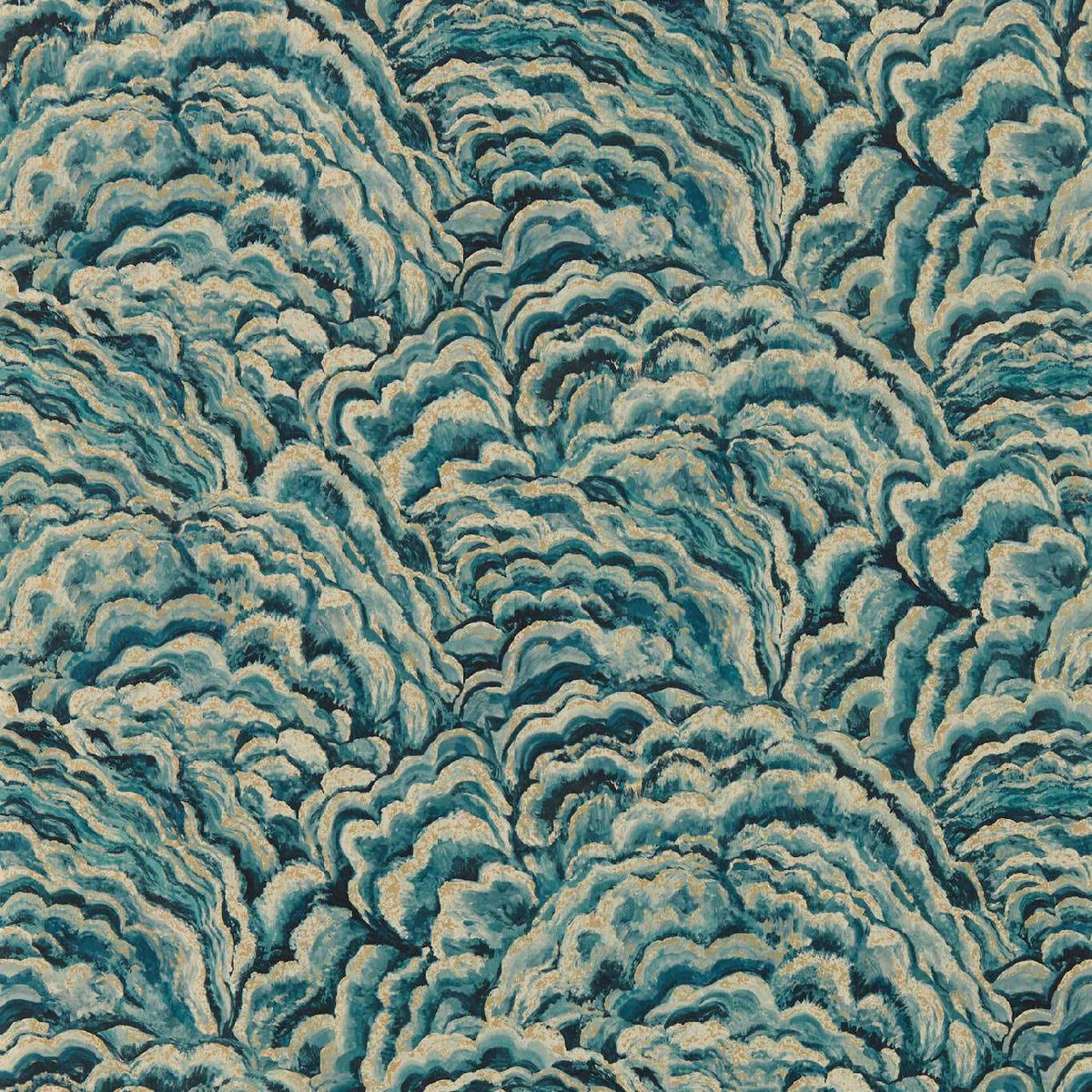 Lumino Exotica 2 Kingfisher/Gilver Wallpaper by Clarke & Clarke