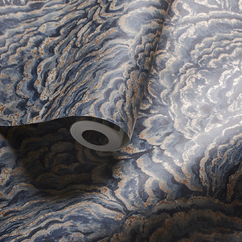W0142/04 Lumino Exotica 2 Midnight/Copper Wallpaper by Clarke & Clarke