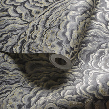 W0142/05 Lumino Exotica 2 Noir/Gilver Wallpaper by Clarke & Clarke