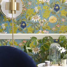W0143/01 Passiflora Exotica 2 Chambray Wallpaper by Clarke & Clarke