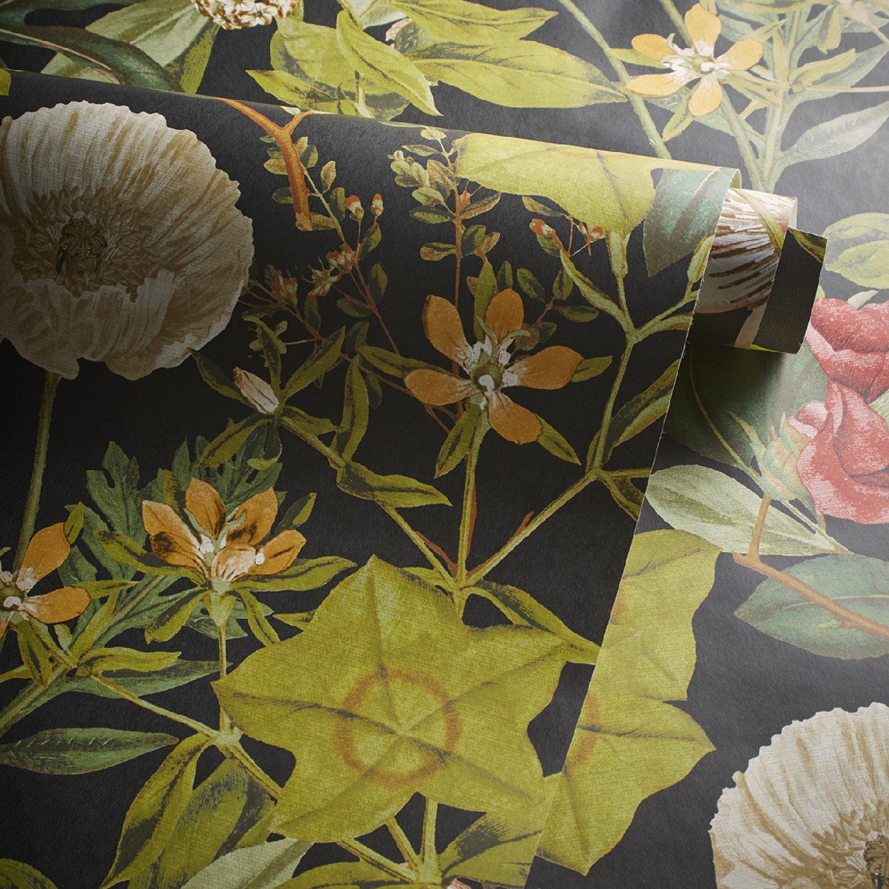 W0143/04 Passiflora Exotica 2 Noir Wallpaper by Clarke & Clarke