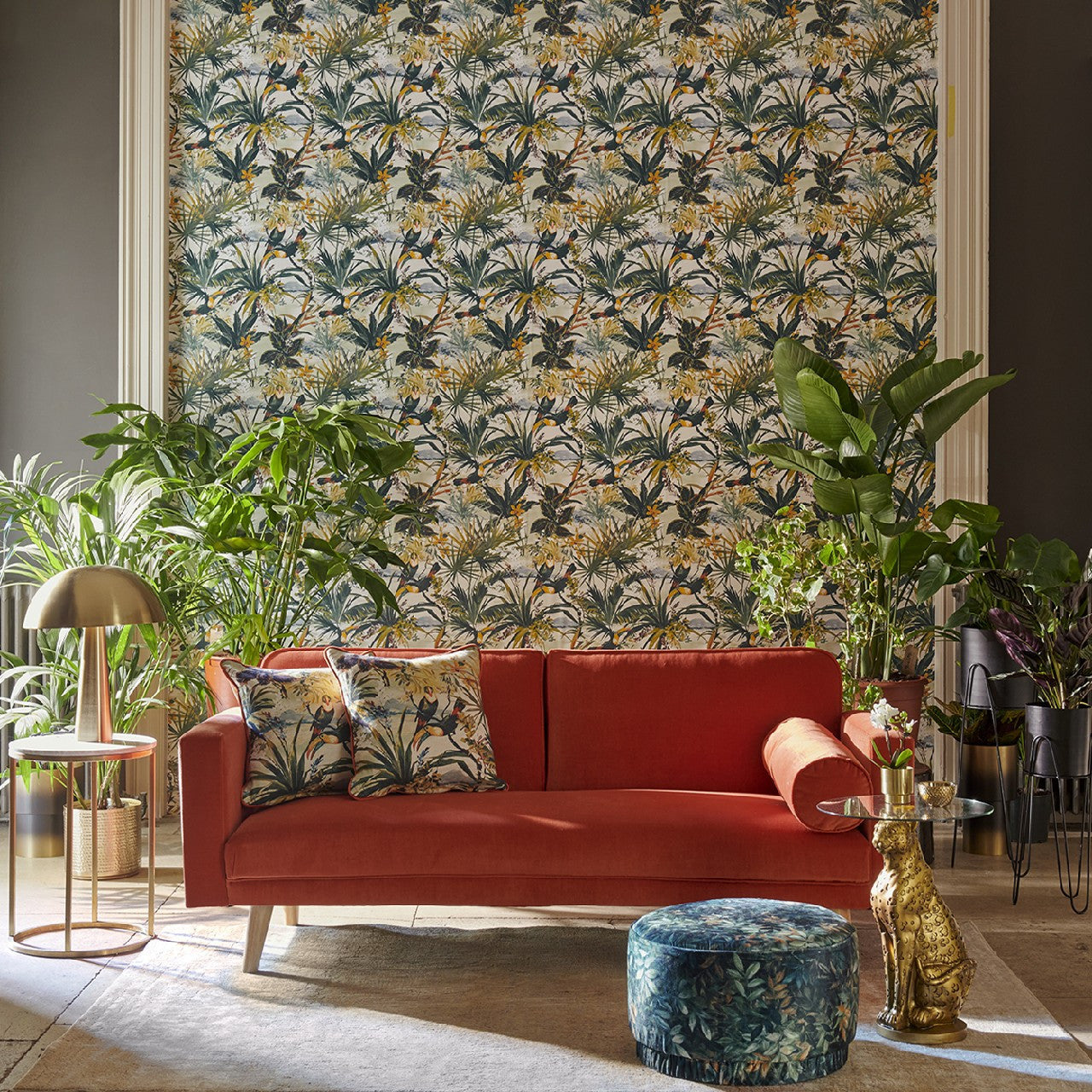 W0146/01 Toucan Exotica 2 Rouge Wallpaper by Clarke & Clarke