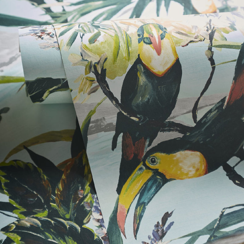 W0146/02 Toucan Exotica 2 Rouge Wallpaper by Clarke & Clarke