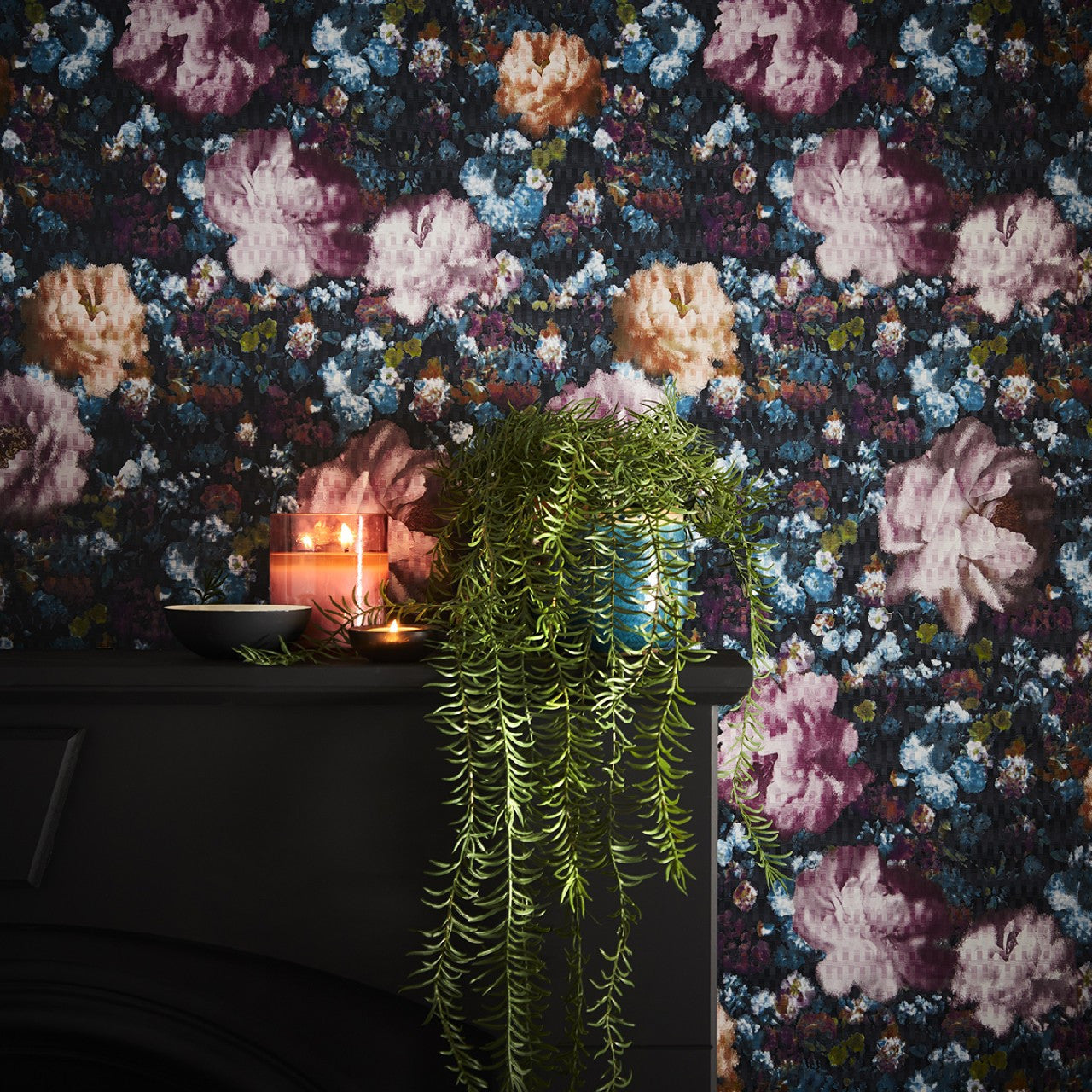 W0148/01 Camile Fusion Midnight Wallpaper by Clarke & Clarke
