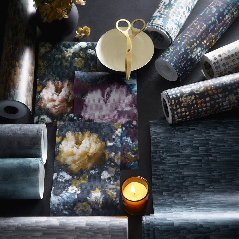 W0148/01 Camile Fusion Midnight Wallpaper by Clarke & Clarke
