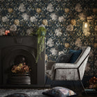 W0148/02 Camile Fusion Midnight/Gold Wallpaper by Clarke & Clarke
