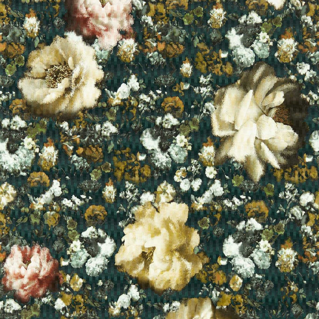 W0148/03 Camile Fusion Teal/Spice Wallpaper by Clarke & Clarke