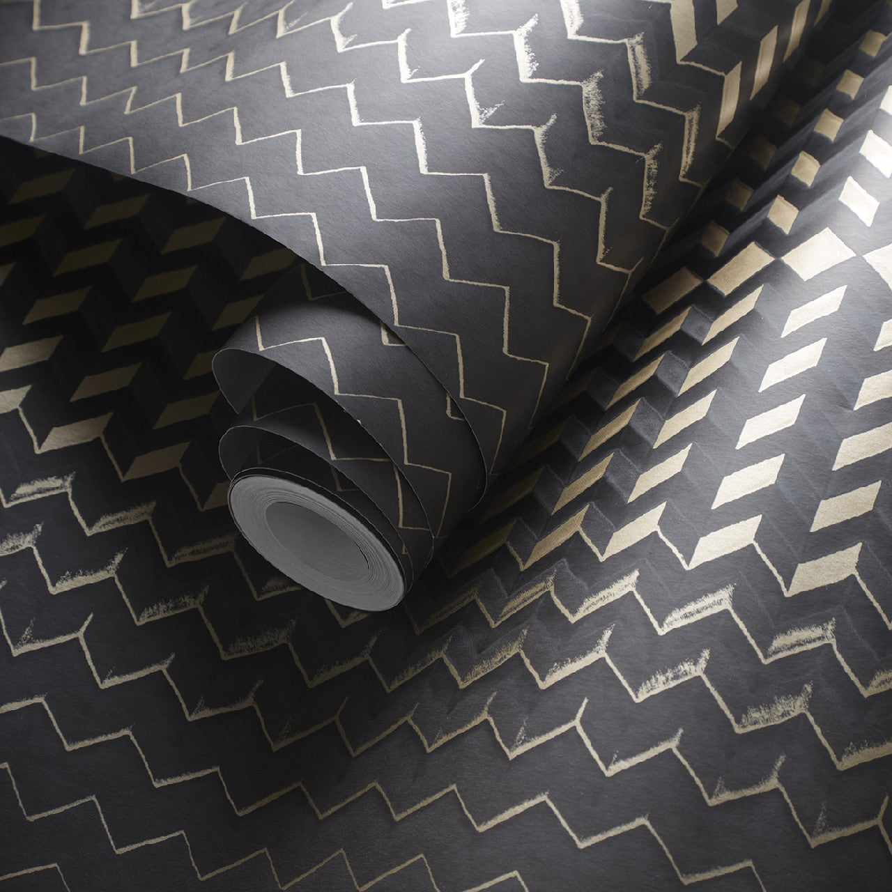 W0150/02 Fragment Fusion Charcoal/Gold Wallpaper by Clarke & Clarke
