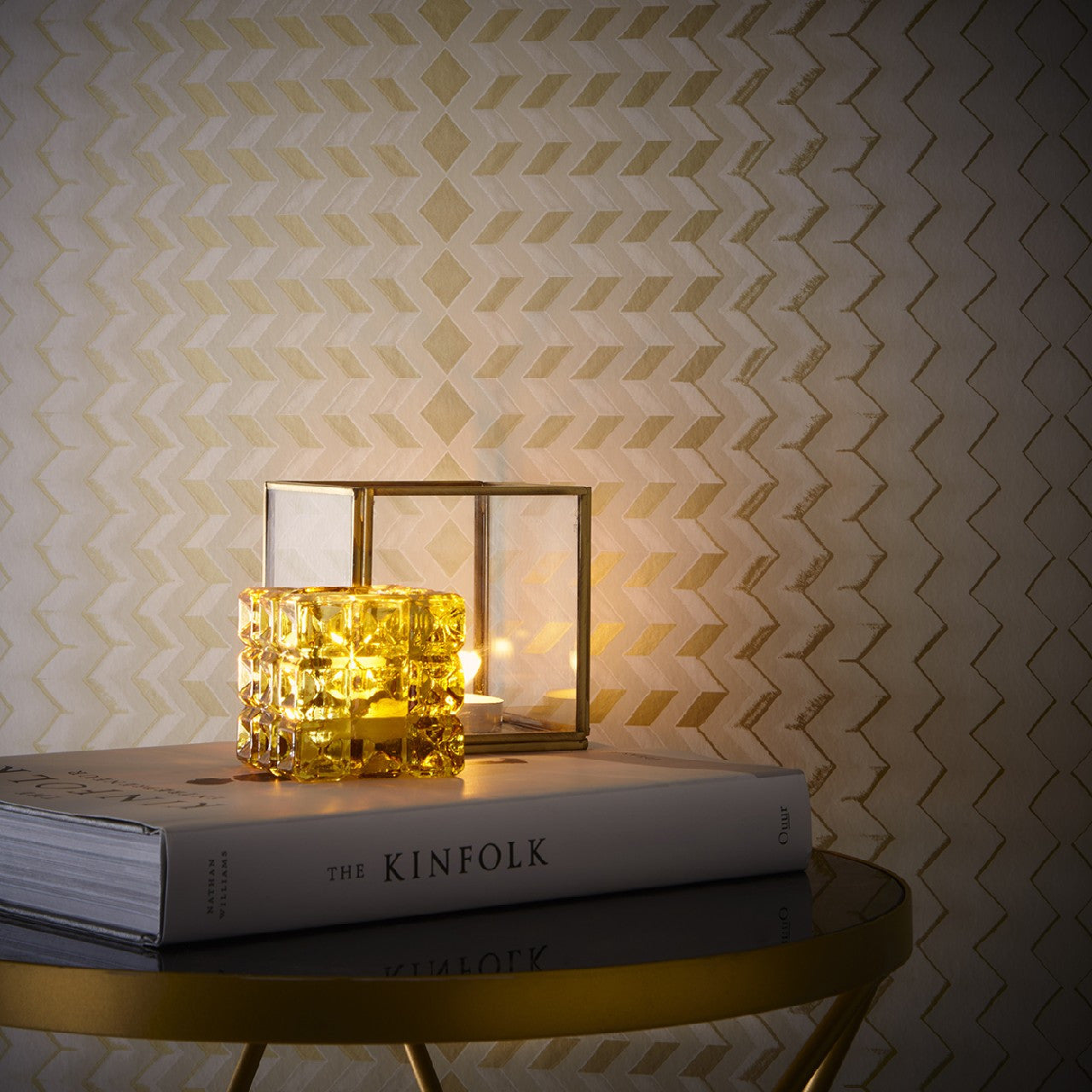 W0150/04 Fragment Fusion Blush/Gold Wallpaper by Clarke & Clarke