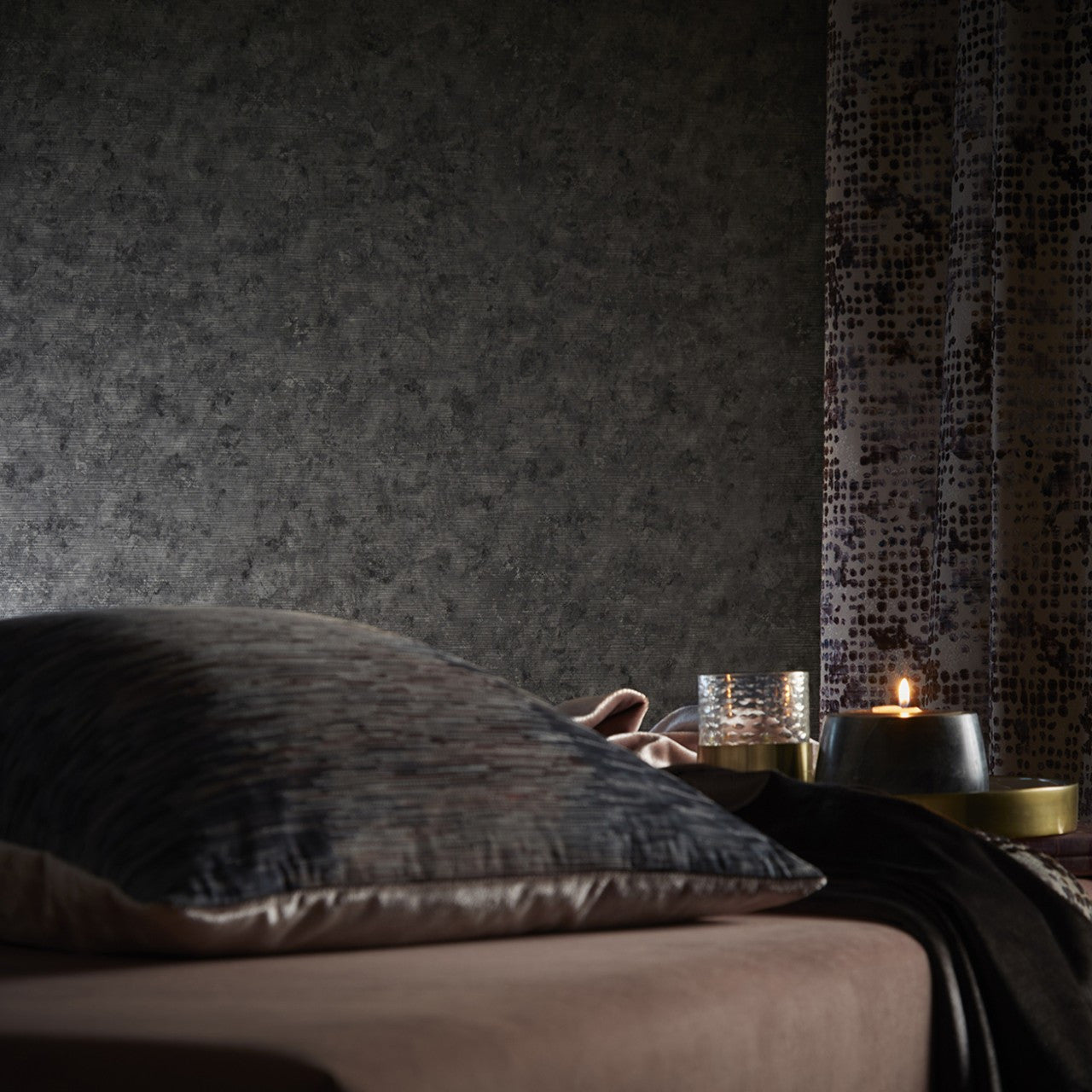 W0152/01 Impression Fusion Charcoal Wallpaper by Clarke & Clarke