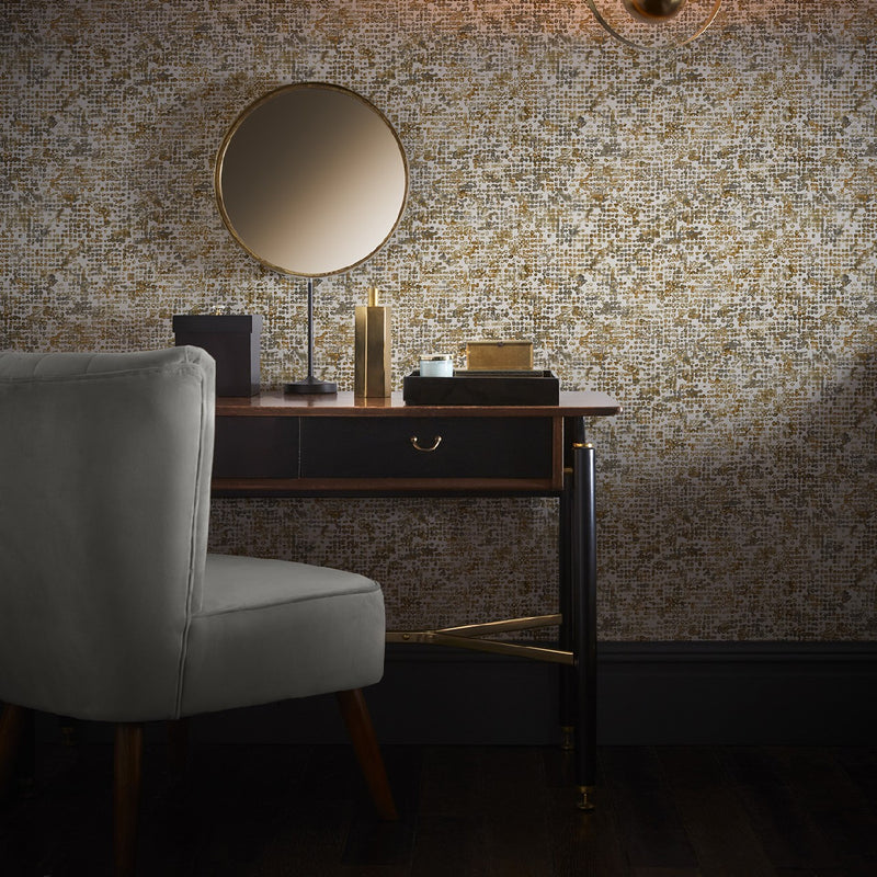 W0154/02 Scintilla Fusion Ochre Wallpaper by Clarke & Clarke