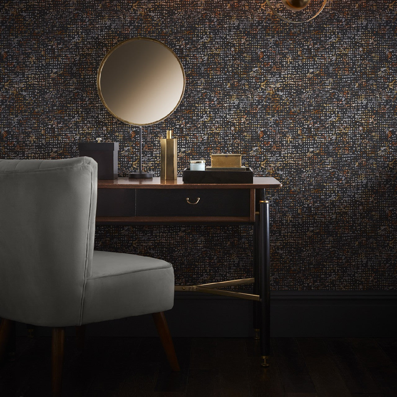 W0154/03 Scintilla Fusion Spice/Dusk Wallpaper by Clarke & Clarke