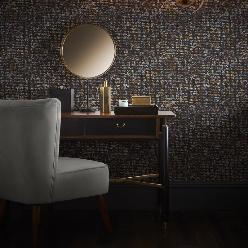 W0154/03 Scintilla Fusion Spice/Dusk Wallpaper by Clarke & Clarke