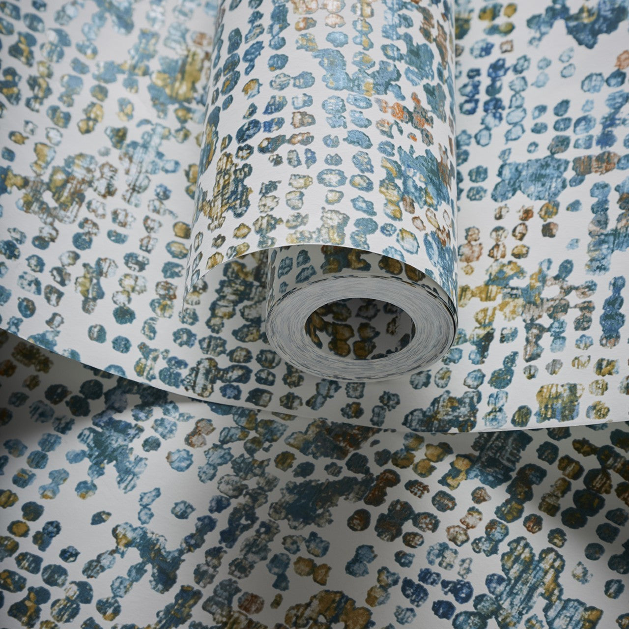 W0154/04 Scintilla Fusion Teal/Spice Wallpaper by Clarke & Clarke