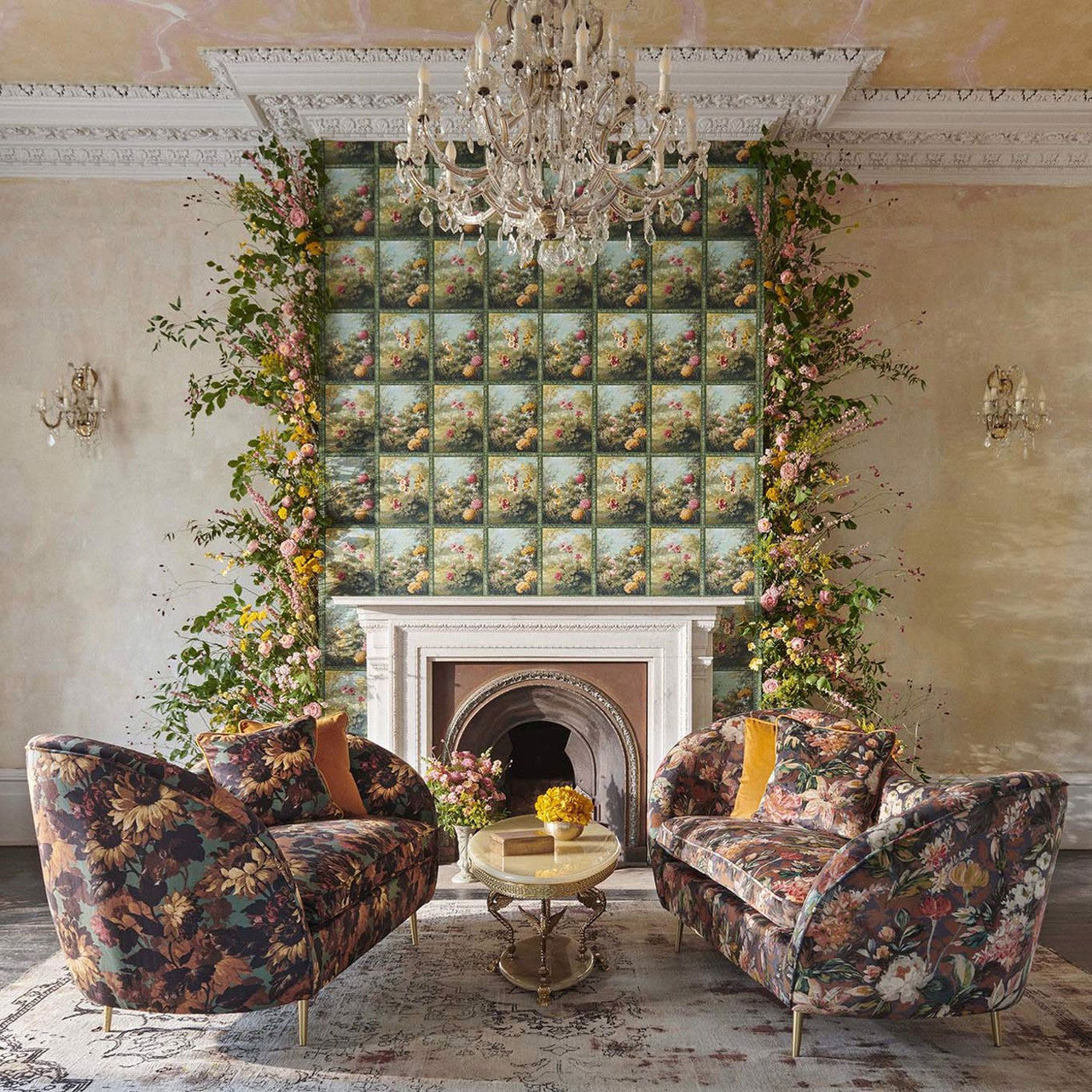 W0155/01 Artus Marianne Antique Wallpaper by Clarke & Clarke