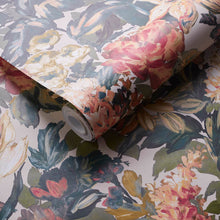 W0158/03 Lilum Marianne Olive and Raspberry Wallpaper by Clarke & Clarke