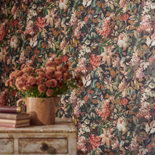 W0158/05 Lilum Marianne Russet and Noir Wallpaper by Clarke & Clarke