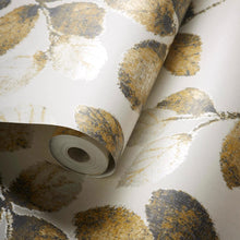 W0159/04 Northia Marianne Pewter and Gold Wallpaper by Clarke & Clarke